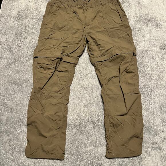 LL Bean Convertible Pants Mens XXL Ripstop Zip Off Hiking Gorpcore Brown - Picture 1 of 12